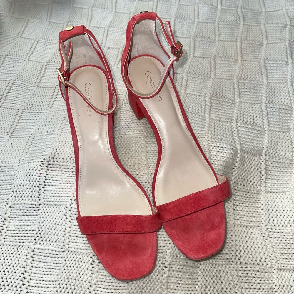Calvin Klein Cadina Suede Lipstick Sandal